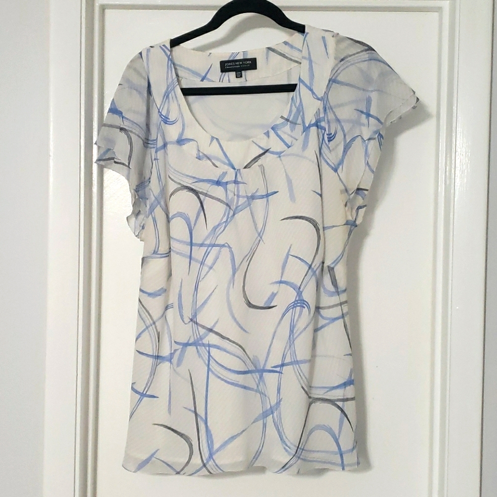 Jones New York ruffle sleeve blouse